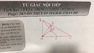 2 CÂU TỨ GIÁC NỘI TIẾP KINH ĐIỂN TRONG ĐỀ THI VÀO 10 _ Cô Nguyễn Huế