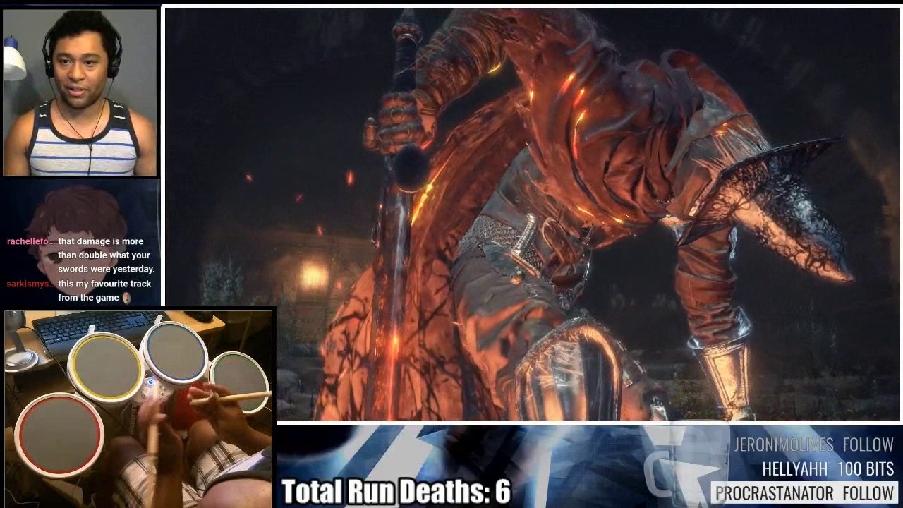 Dark Souls 3 - Rockband Drums vs Abyss Watchers (Challenge Run) - YouTube