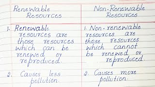 Difference between Renewable resources and Non renewable resources
