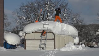 2023年 北海道田舎生活 雪下ろし８🌈 車庫屋根雪下ろし行きます