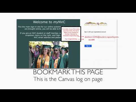 How to Sign on to Canvas at Napa Valley College