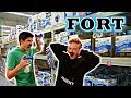 TOILET PAPER FORT WITH AIR HORN PRANK!!