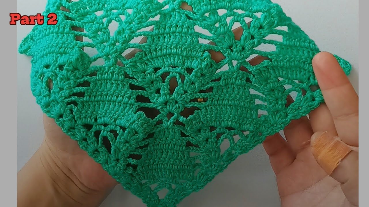 Pattern Rajutan Amazing🌸 Easy crochet triangle shawl pattern || pola rajutan segitiga ...