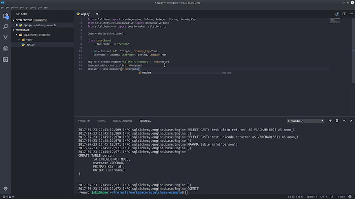 SQLAlchemy: Object Relational Modelling (ORM) for Python, quick-start