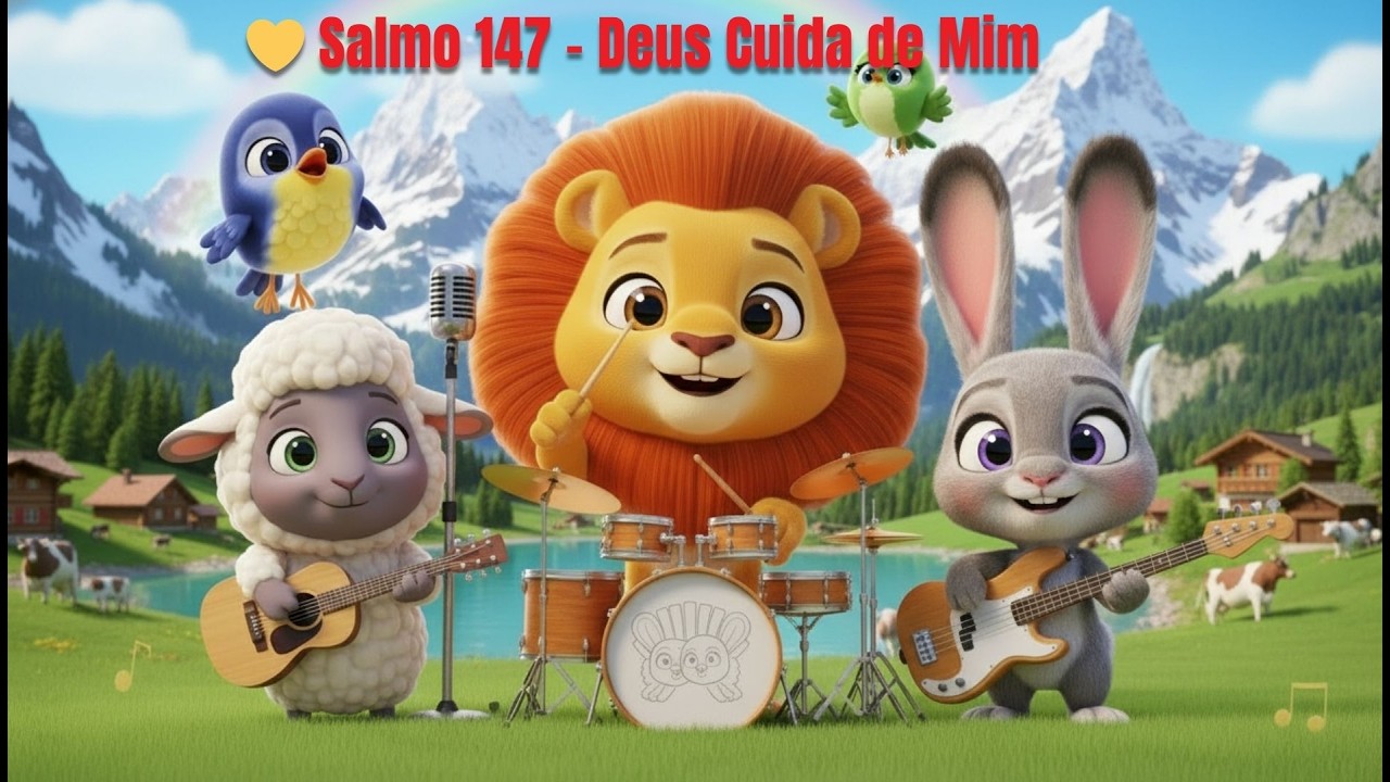 💛 Salmo 147 – Deus Cuida de Mim | Música Infantil Cristã 🎶