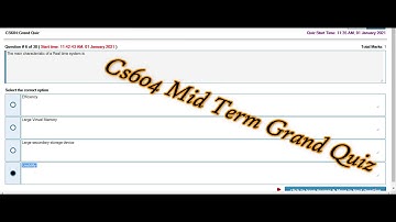 Cs604 Mid Term Grand Quiz 2020| 100% Correct| WebCrave