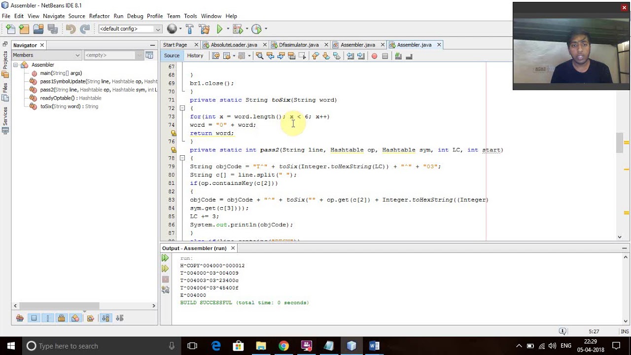 single pass assembler for SIC - YouTube