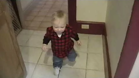 Benjamin is a Pro at Walking 2.28.09