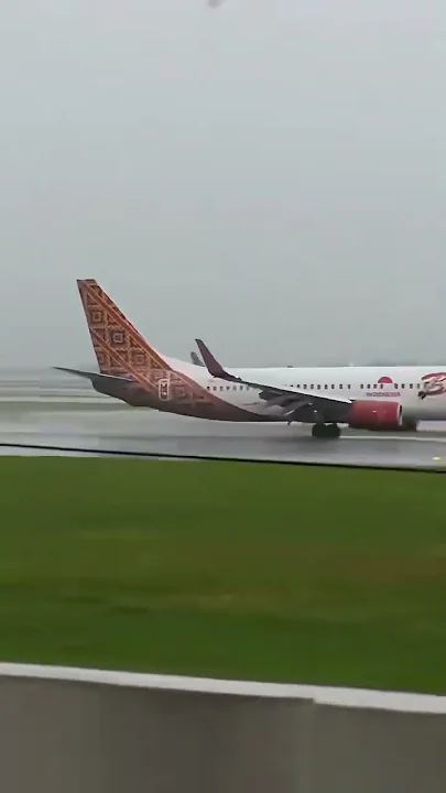 Plane nearly crash lands in Indonesia