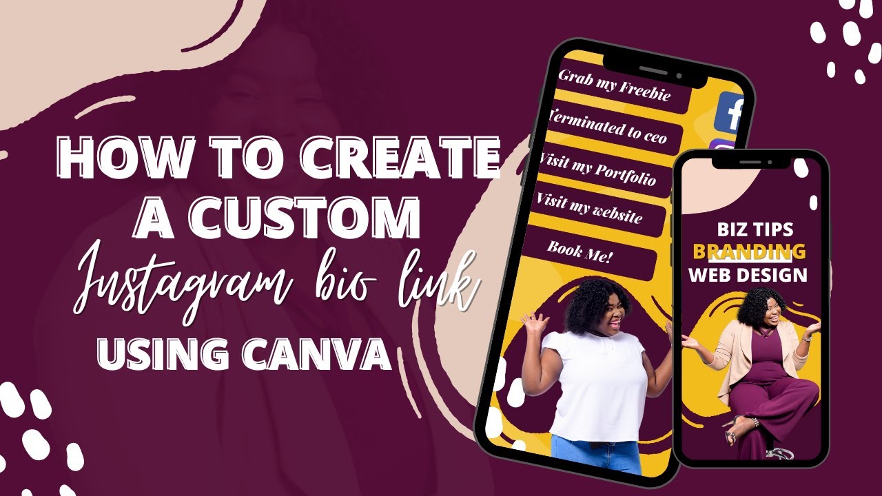 HOW TO CREATE A CUSTOM IG BIO LINK WEBSITE USING CANVA - YouTube