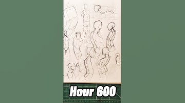 Hour 600 - form, technical skill #art #drawing #shorts #10000hrs #timelapse #anatomy #learning #lofi