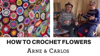 How To Crochet Flowers To Make A Colorful Throw - By Arne Carlos