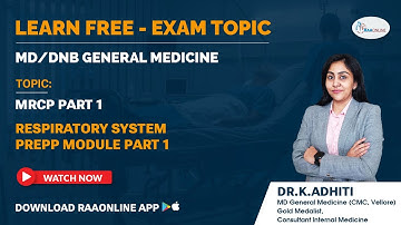 MD/DNB General Medicine | MRCP Part - 1| Respiratory System Prepp Module Part -1| RAAONLINE #mrcp