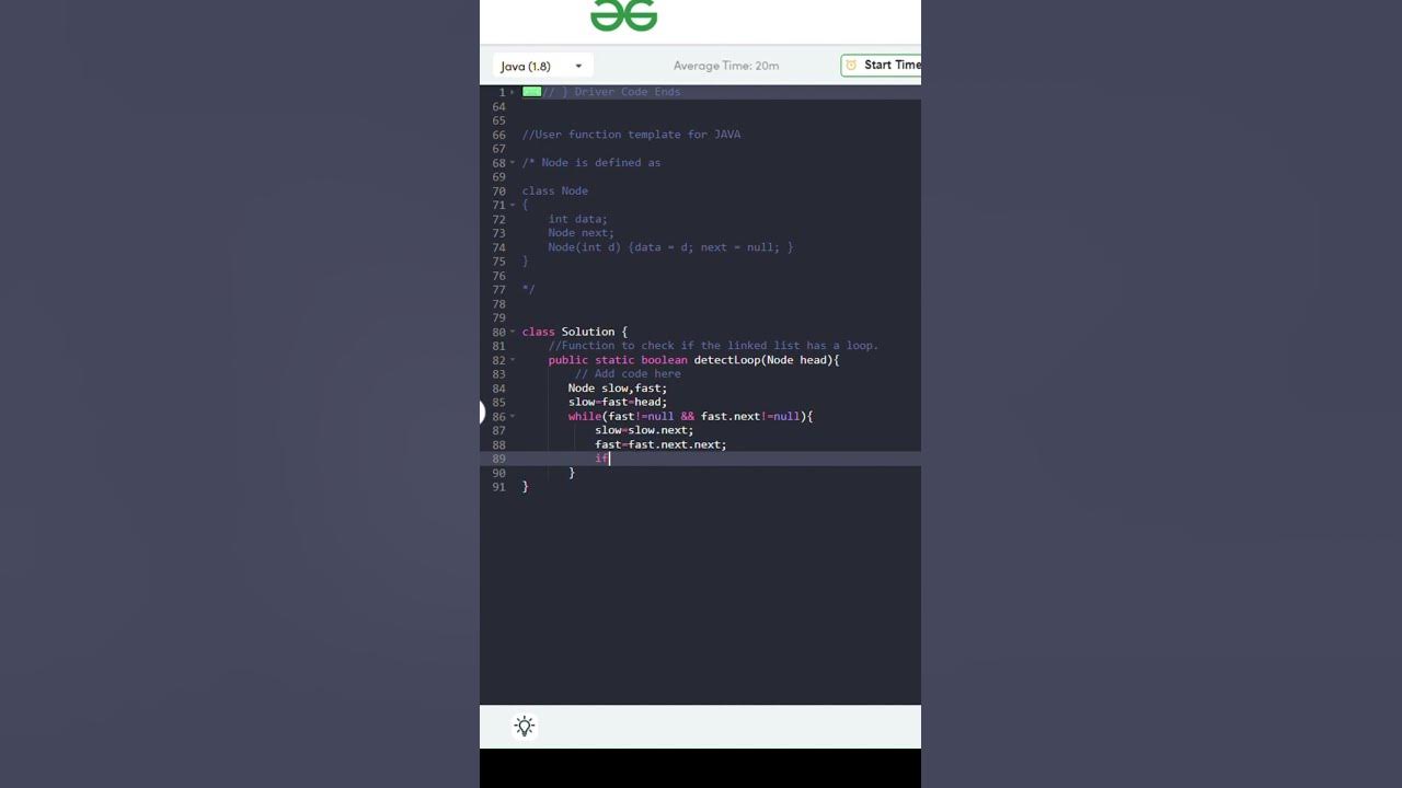 Detect cycle in a linked list shorts coding linkedlist dsa gfg 