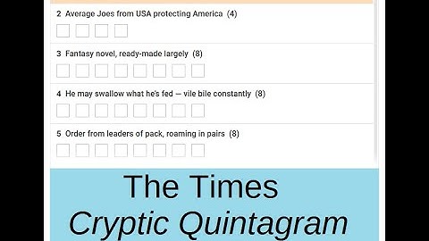 The Times Cryptic Quintagram 2434