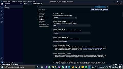 Solução de Problema do Terminal no VIsual Studio Code