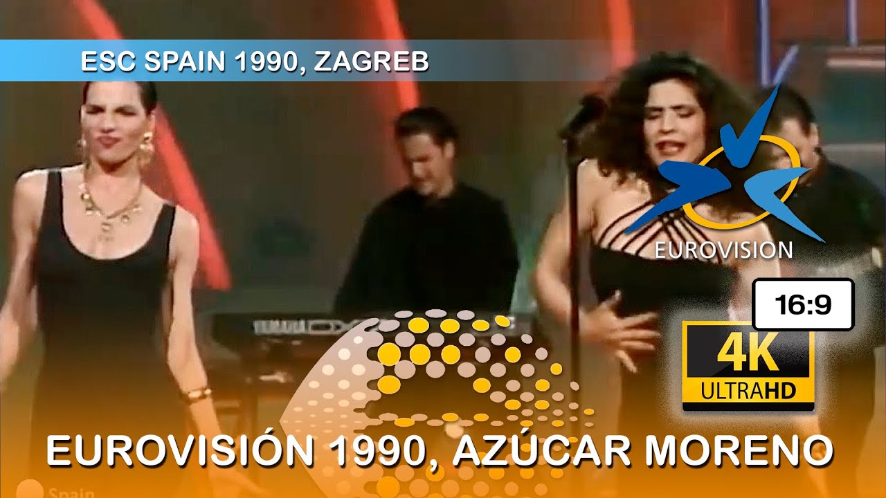 Watch AZÚCAR MORENO 1990, BANDIDO, ESC SPAIN 1990, CON FALLO INICIAL, EUROVISIÓN, remasterizado a 16:9, 4K on YouTube Watch AZÚCAR MORENO 1990, BANDIDO, ESC SPAIN 1990, CON FALLO INICIAL, EUROVISIÓN, remasterizado a 16:9, 4K on YouTube
