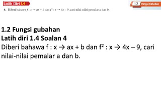 Latih diri 1.4  Soalan 4 | 1.2  Fungsi Gubahan | Bab 1 Fungsi Matematik Tambahan Tingkatan 4