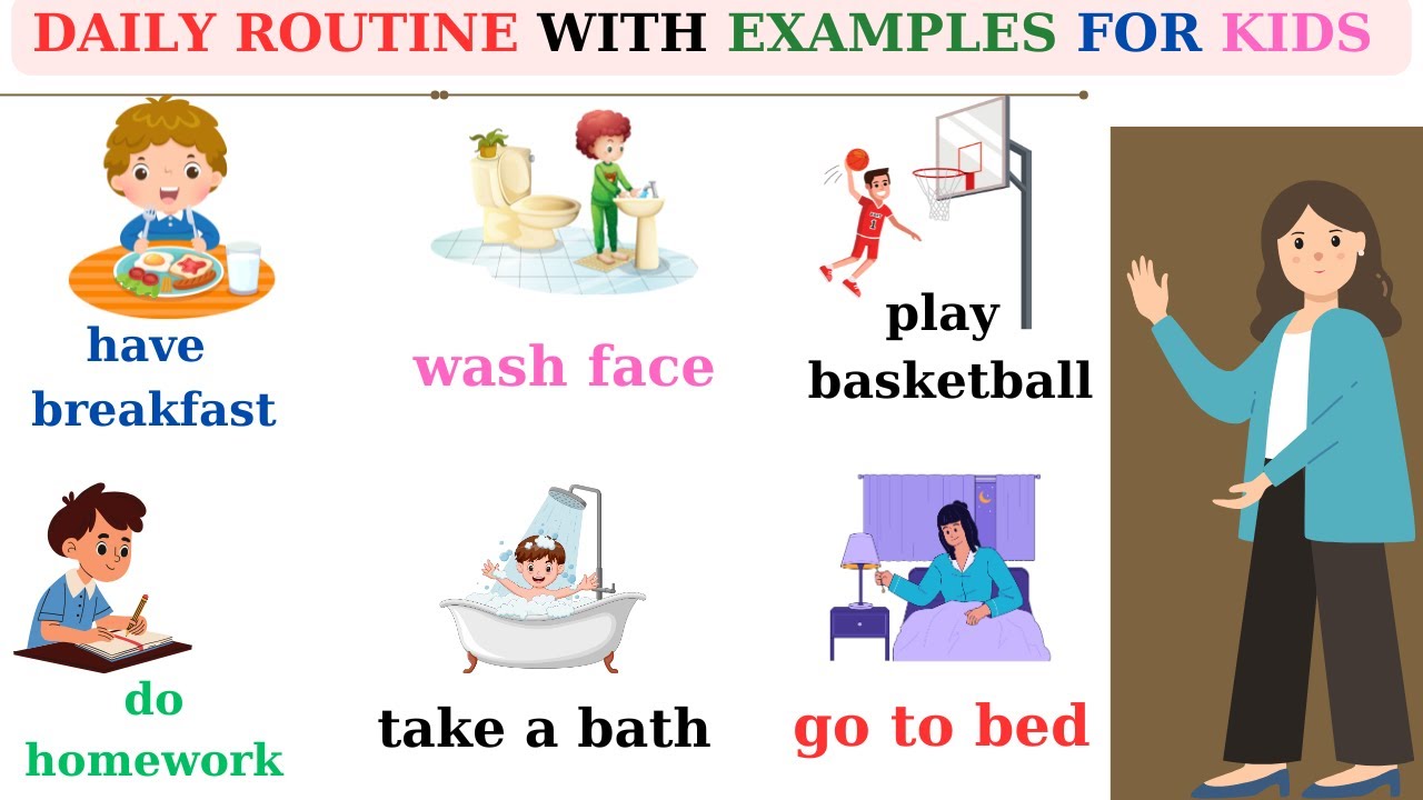 English For Kids | Talking about Daily Routines in English | My day | Speaking | 