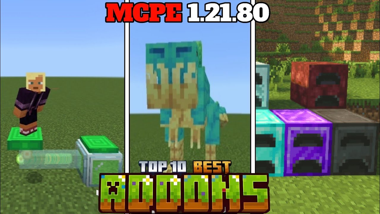 TOP 10 Best Survival Minecraft Mods Bedrock 1.21+/1.21.80 (MCPE) New ...