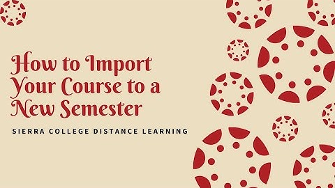 Importing Course Content Copy Course