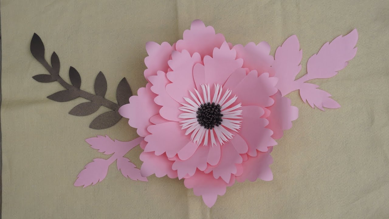 DIY Pink Paper Flower cara  mudah membuat  bunga  dari  