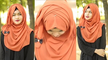 Criss Cross Hijab Style With Chiffon/Jorjet Hijab For Summer | MUNA