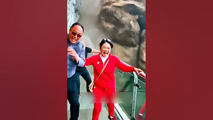 😱 Cliff Glass Walkway Turns to Nightmare | Tourists Caught in Sudden Collapse! #trending #shorts