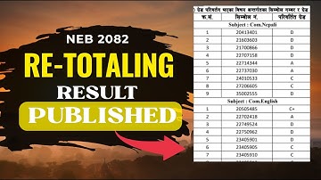 NEB Class 12 Retotaling Result 2082 Published #neb2082