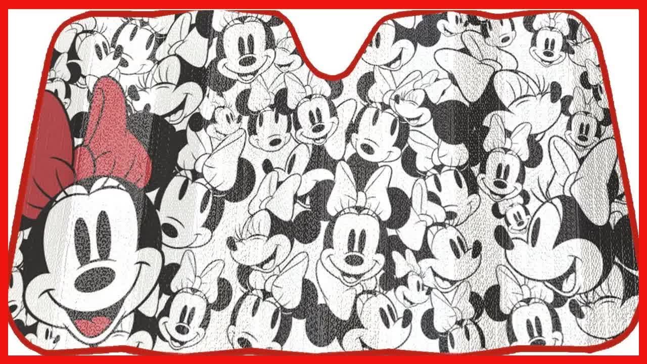 Minnie Mouse Accordion Windshield Sunshade Cute Style With Real Sun Protection