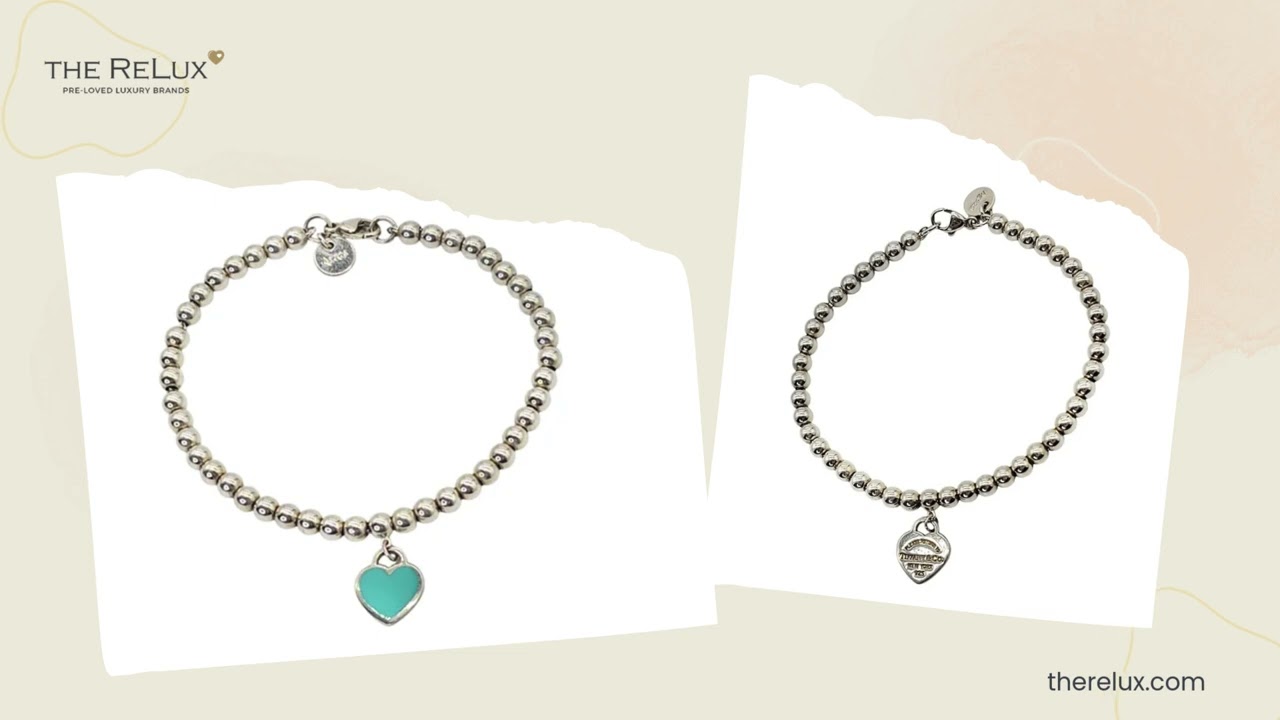 Tiffany & Co  Sterling Silver Bead Return To Tiffany Heart Charm Bracelet | The Relux