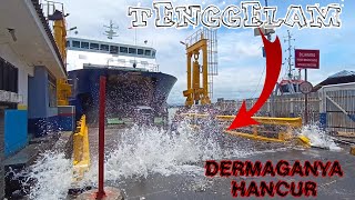 DERMAGA HANCUR AKIBAT MOMENT OMBAK BESAR DI PELABUHAN MERAK BAKAUHENI