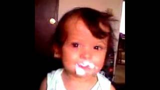 My Baby Eating Whipped Cream