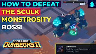 Minecraft Dungeons 2: How To Beat Sculk Monstrosity Boss | Code Cracker Achievement