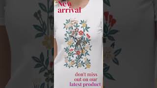 Java Sparrow and Flowers Pattern T-Shirt by ERIZEN