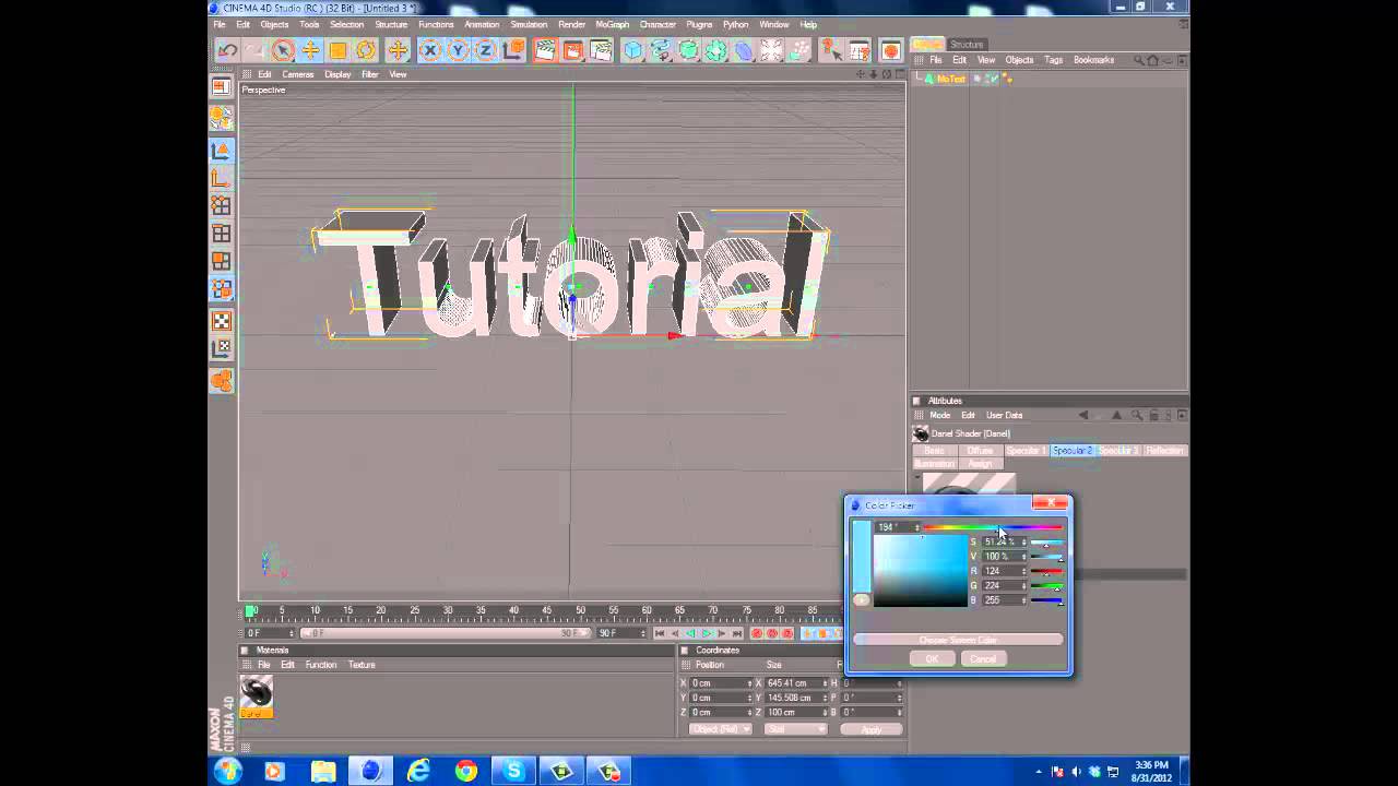 Cinema 4D: Cool Texture - Tutorial - YouTube