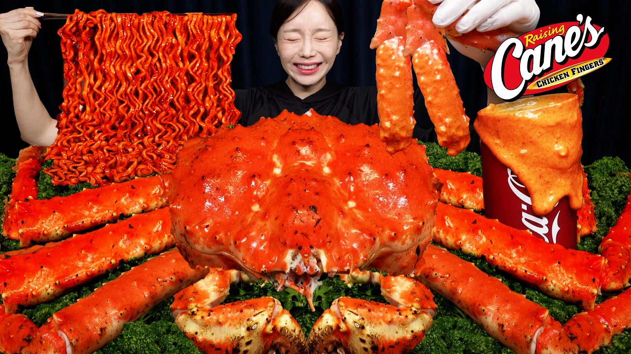 [Mukbang ASMR] Giant king crab🦀Corn Cheese Buldak Ramen Ssoyoung Style Raising Cane's Sauce Ssoyoung