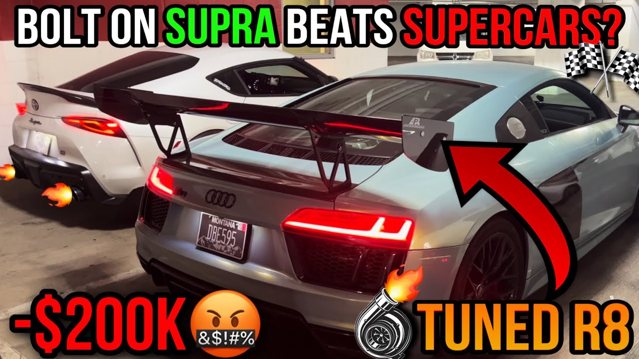 Subra R8 Bolt on SUPRA vs TUNED R8 | * LOUD TURBO SOUNDS* - YouTube