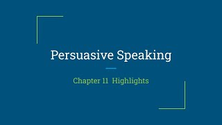 Chapter 11 Persuasion Highlights