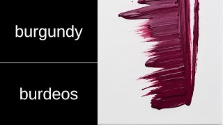 burgundy in Spanish EN ES Flashcard