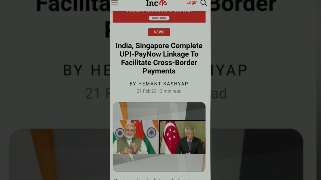 linkage of india's upi and singapure's paynow