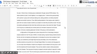 ScreenCast, Collaborative Project Feedback