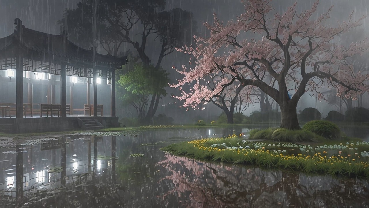 Relaxing Rain Sounds with Soft Rainy Window Mood for Meditation and Stress Relief