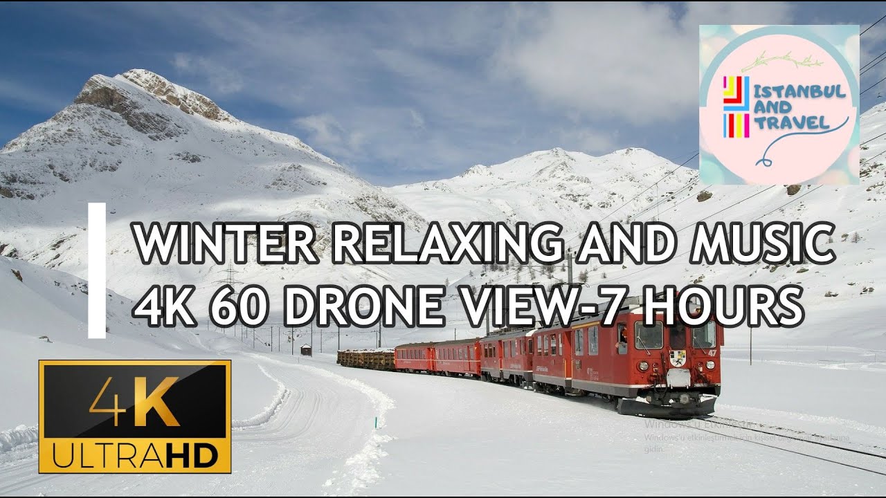 WINTER RELAXING VIDEO AND MUSIC | 7 Hours | Drone View | Peaceful