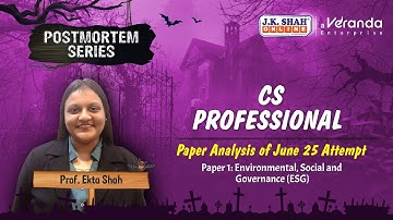 CS Professional I Esg Paper Analysis of June 25 Exam #csatjkshahclasses