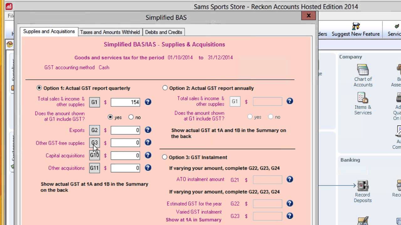 Reckon HowTo GST in BAS YouTube