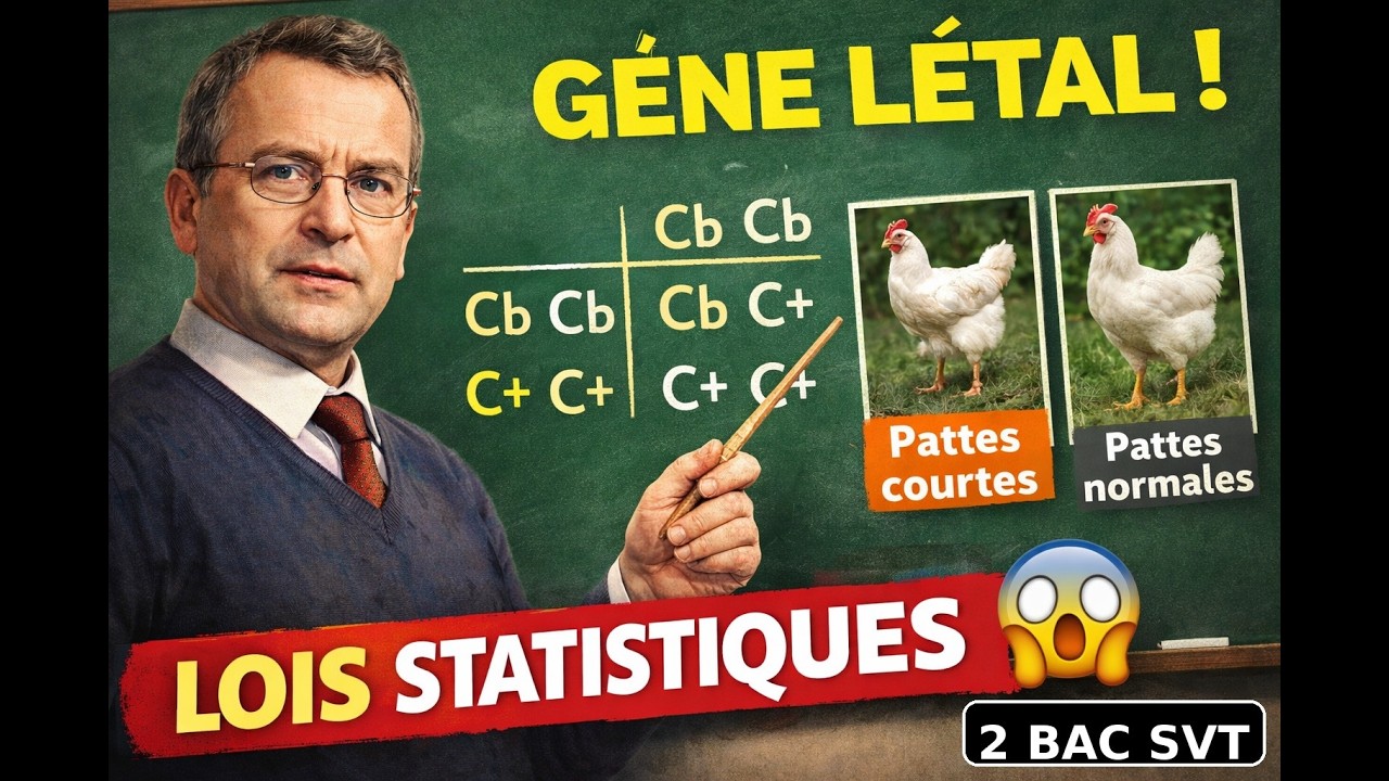 المورثة المميتة ! 😱 الجين القاتل يغيّر كل النسب | Lois statistiques 'le gène létal' – 2 BAC SVT