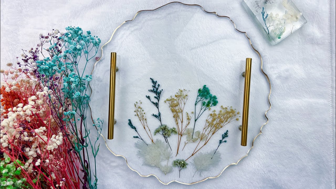 22 Beautiful Real Dried Flowers Resin Tray Tutorial/ Spring Inspired