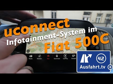 uconnect Infotaiment-System im Fiat 500 c - Ausfahrt.tv PLUS