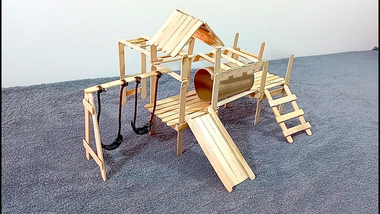 🤯 ¡De Palitos de Helado a un Parque Infantil MÁGICO! (Te Sorprenderá) parque infantil  tutorial